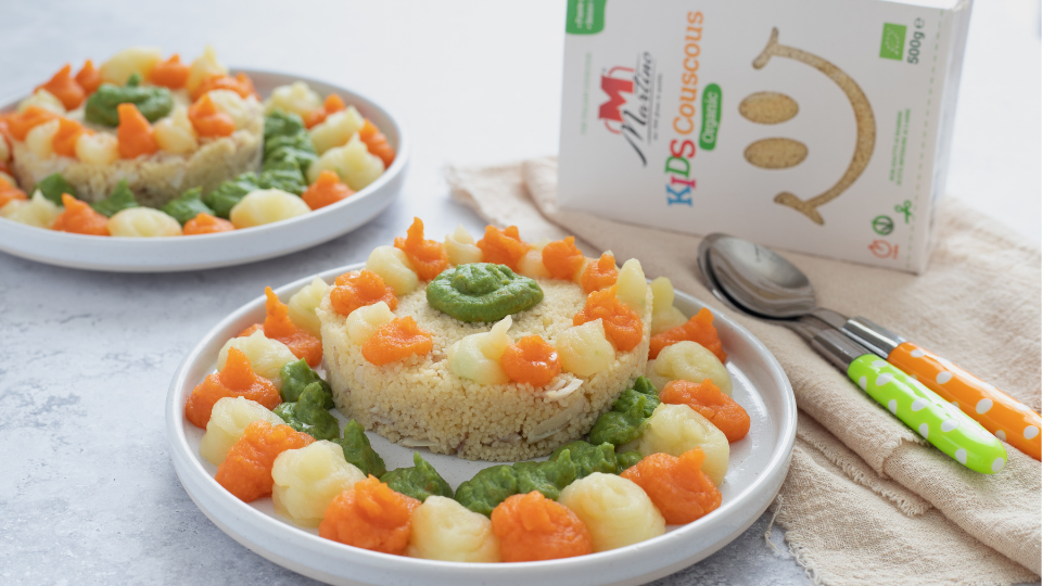 Couscous con merluzzo e crema di verdure