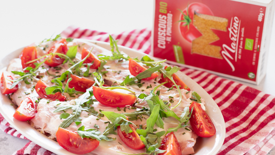 Antipasto sfizioso di couscous e prosciutto