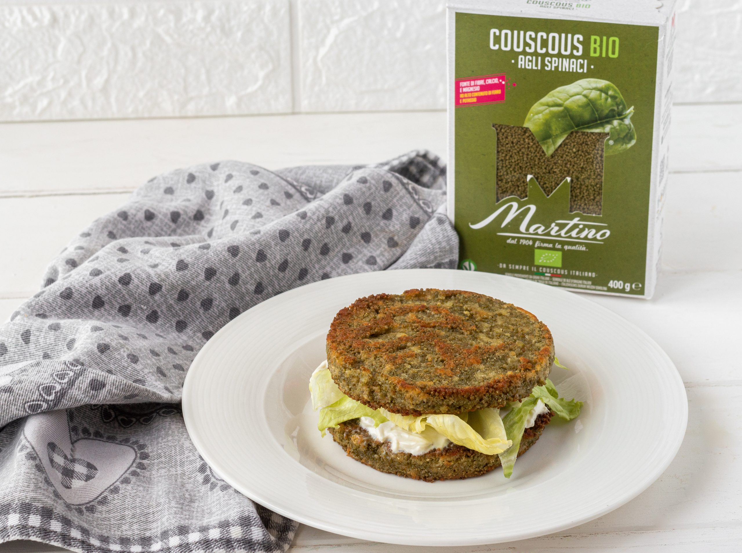 Toast di couscous agli spinaci