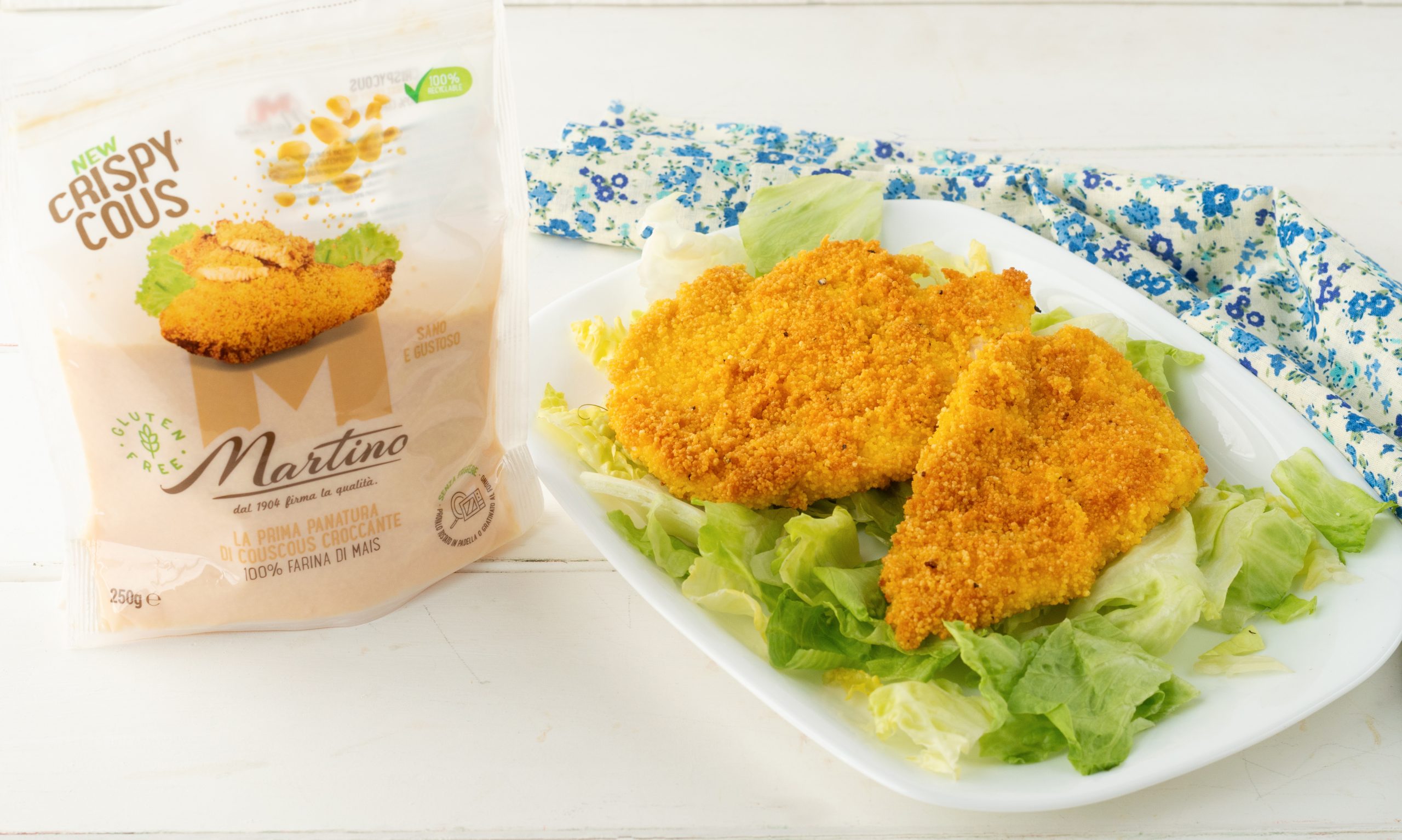 Cotolette di pollo con couscous di mais