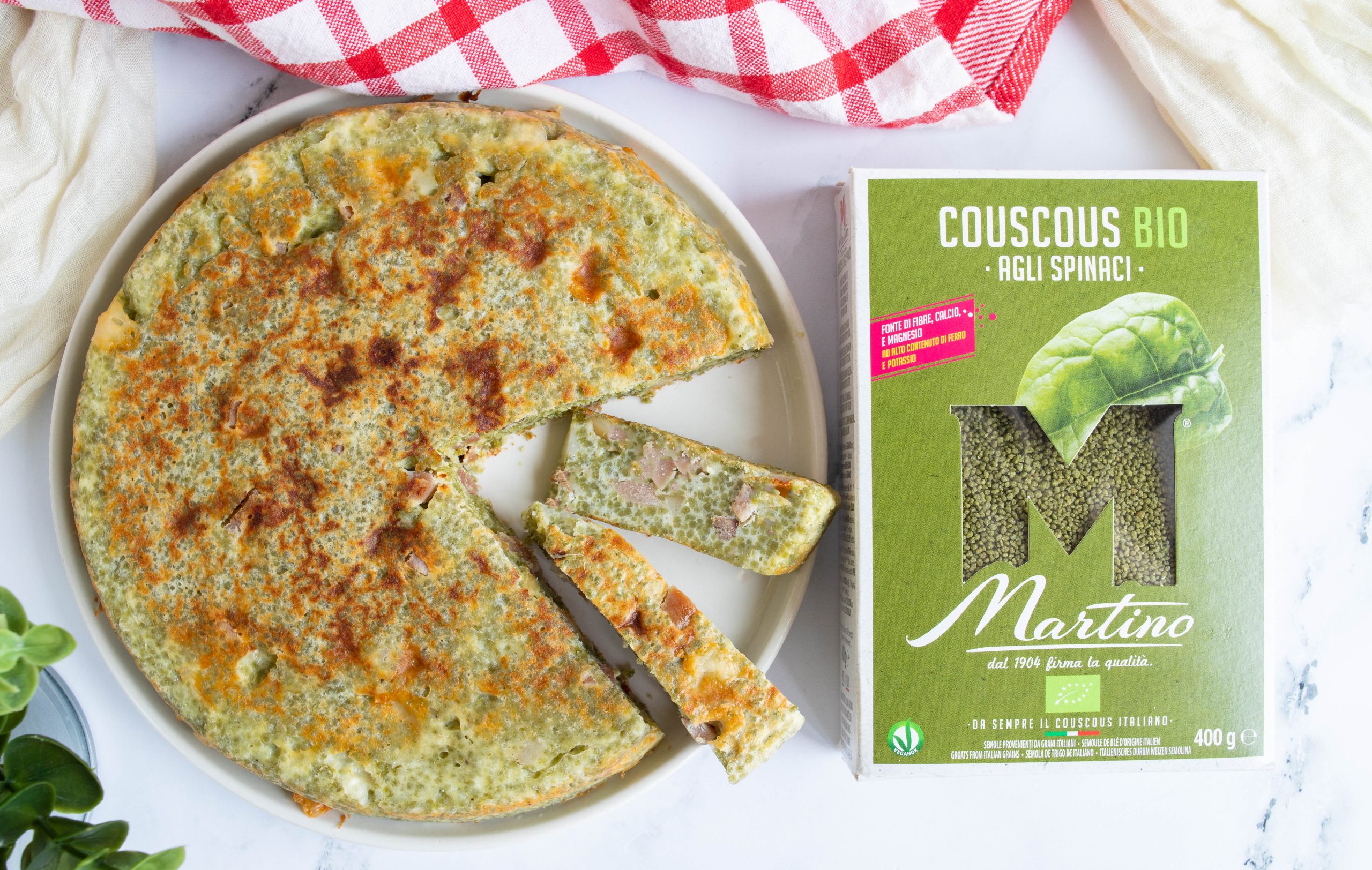 Torta di ricotta e couscous agli spinaci