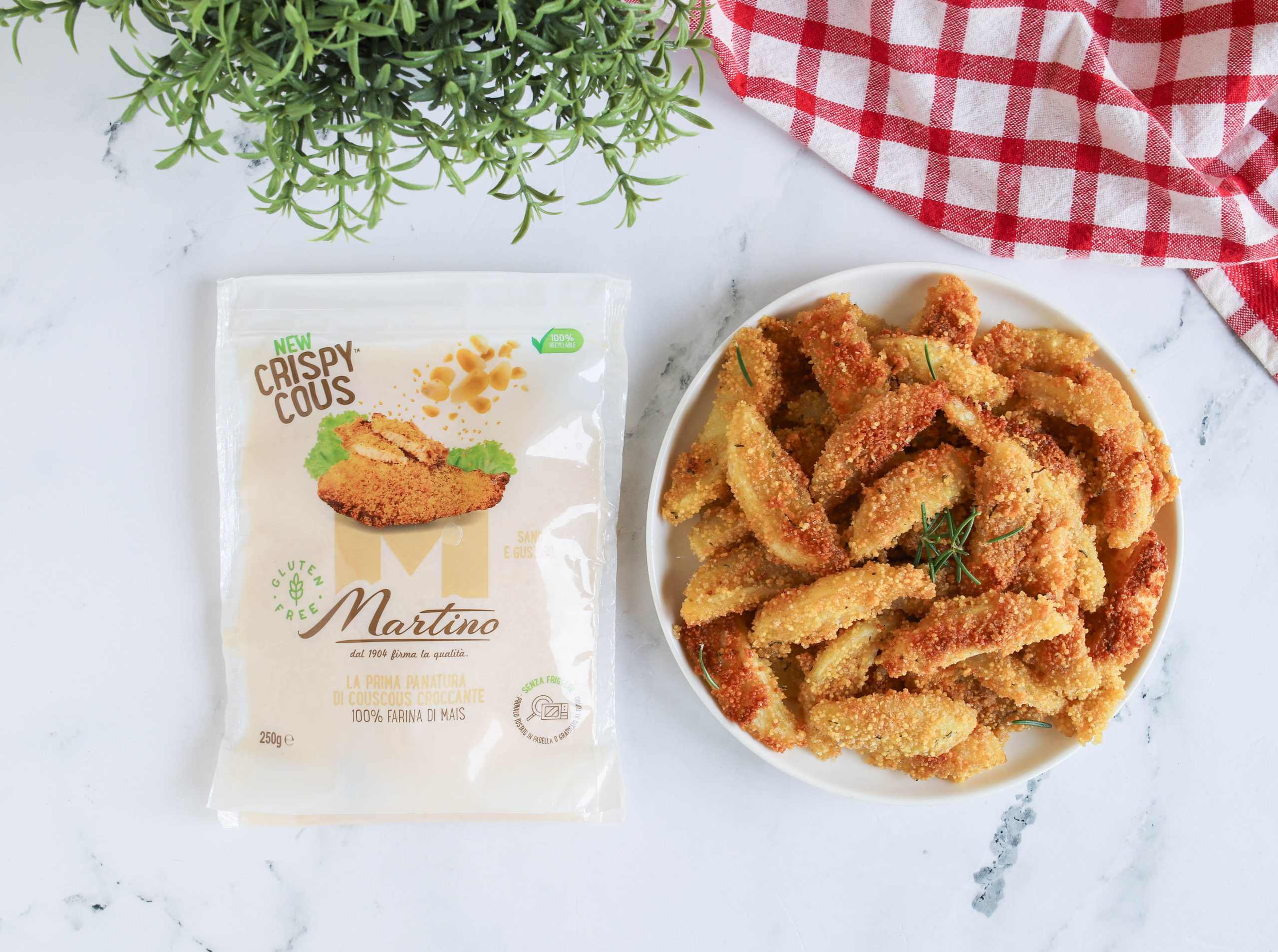 Patate sabbiose con Crispycous di mais