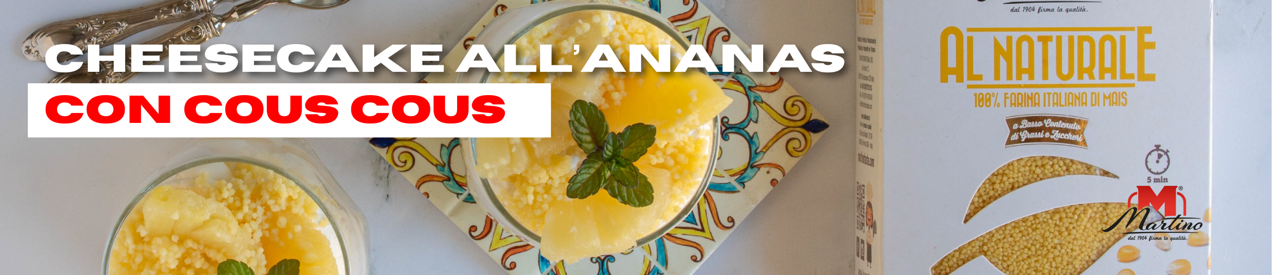 Cheesecake all’ananas con cous cous